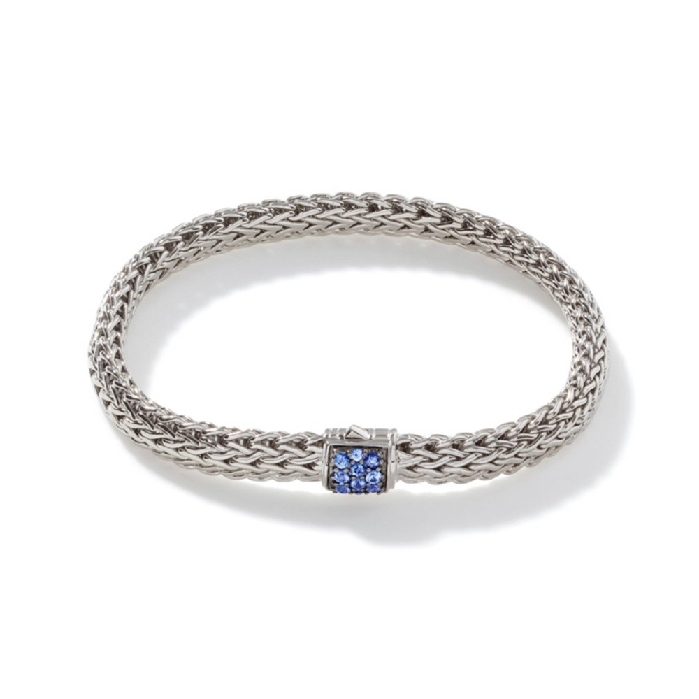 JOHN HARDY CLASSIC CHAIN BRACELET W/ BLUE SAPPHIRE
